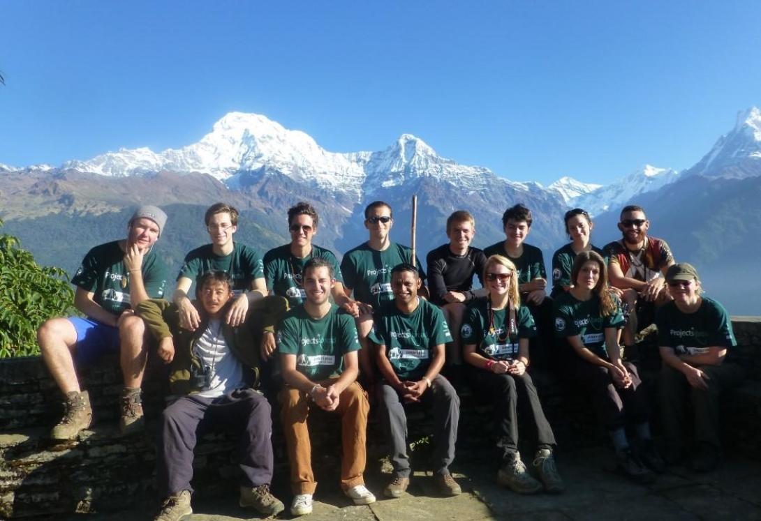 A group of conservation volunteers at Annapurna A group of conservation volunteers at Annapurna